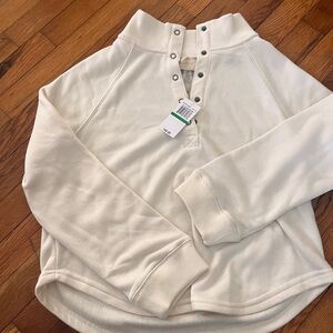 Cream Snap Button Pullover